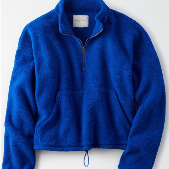 royal blue sherpa pullover